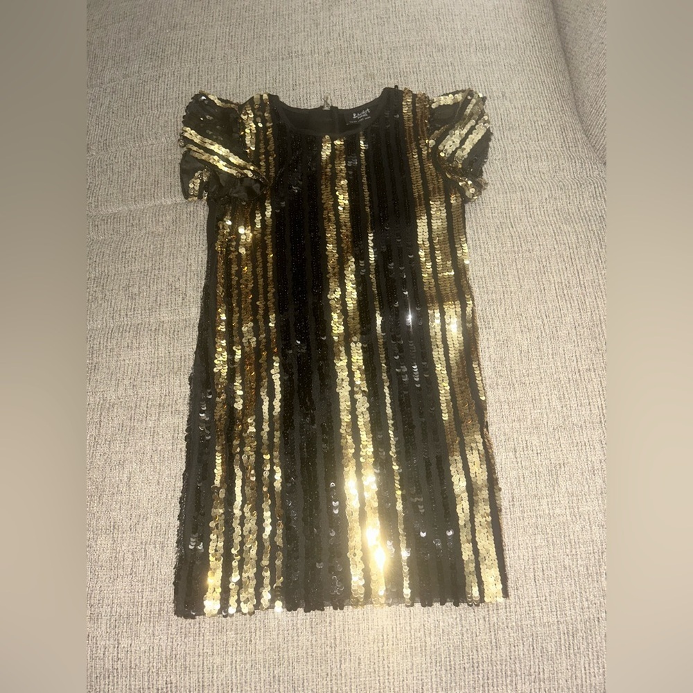 Bardot Junior Black and Gold Sequin Top